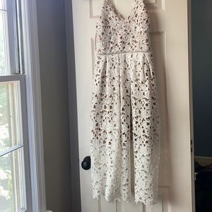 Vici white midi lace dress